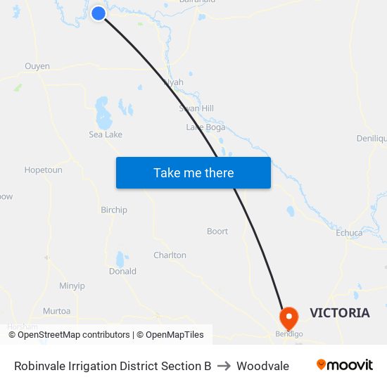 Robinvale Irrigation District Section B to Woodvale map