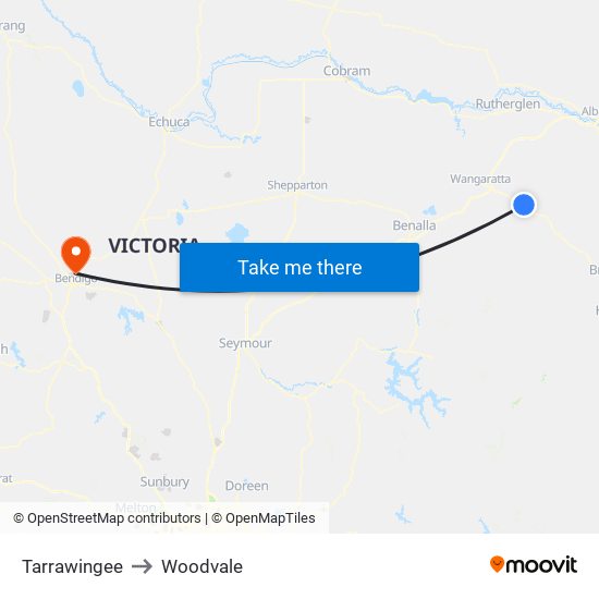 Tarrawingee to Woodvale map