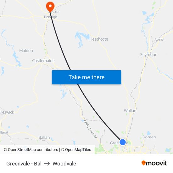 Greenvale - Bal to Woodvale map