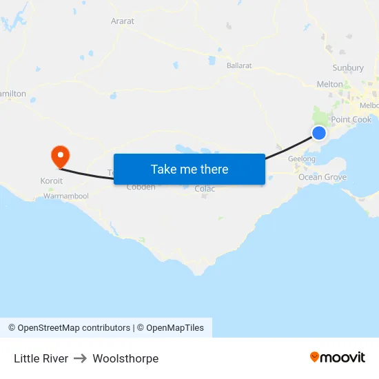 Little River to Woolsthorpe map
