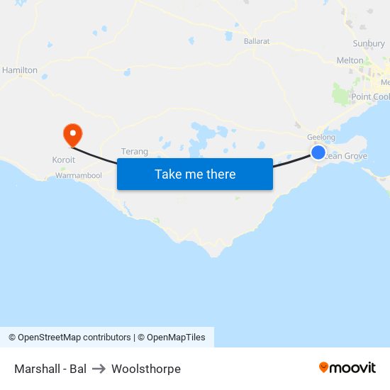 Marshall - Bal to Woolsthorpe map