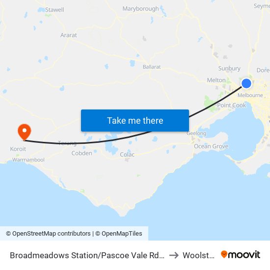 Broadmeadows Station/Pascoe Vale Rd (Broadmeadows) to Woolsthorpe map