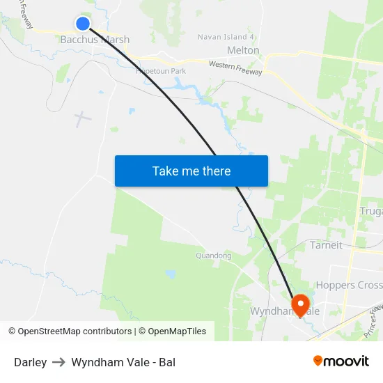 Darley to Wyndham Vale - Bal map