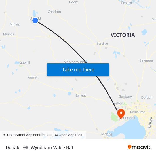 Donald to Wyndham Vale - Bal map