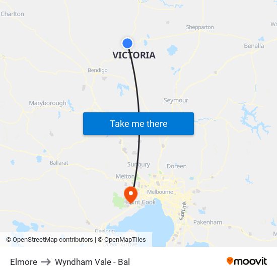 Elmore to Wyndham Vale - Bal map