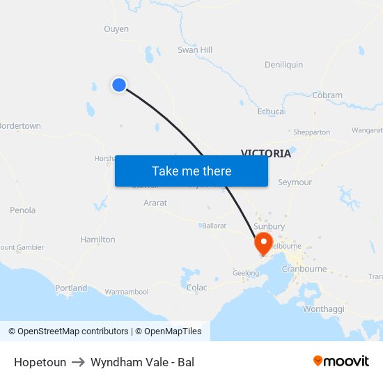 Hopetoun to Wyndham Vale - Bal map