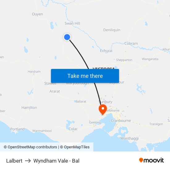 Lalbert to Wyndham Vale - Bal map