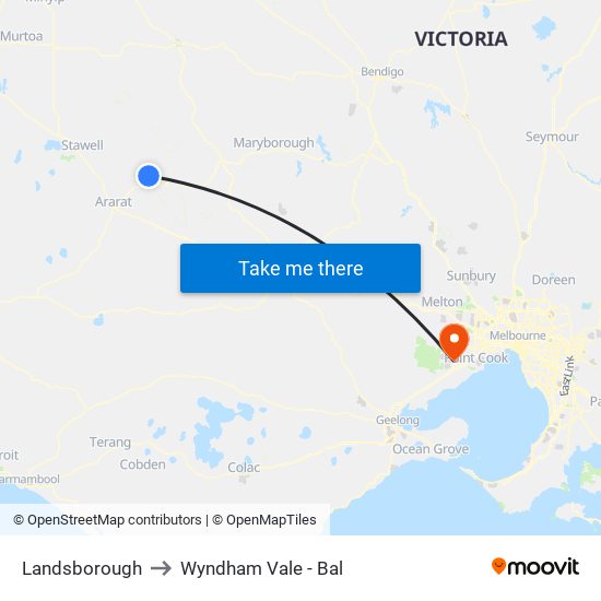 Landsborough to Wyndham Vale - Bal map