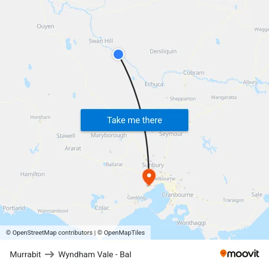 Murrabit to Wyndham Vale - Bal map