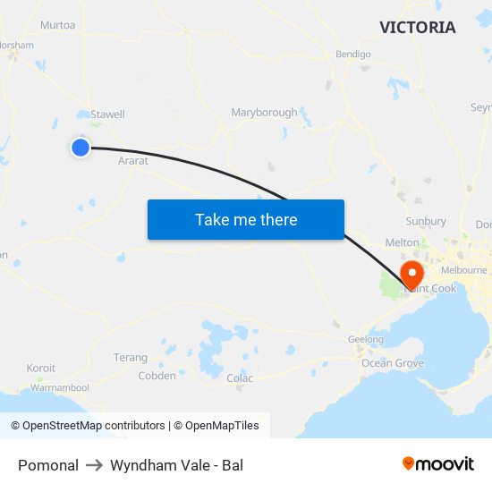 Pomonal to Wyndham Vale - Bal map