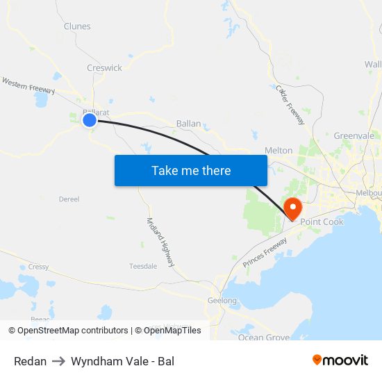 Redan to Wyndham Vale - Bal map