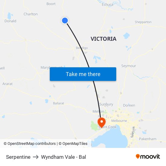 Serpentine to Wyndham Vale - Bal map