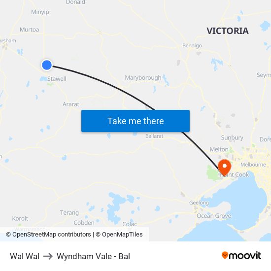 Wal Wal to Wyndham Vale - Bal map