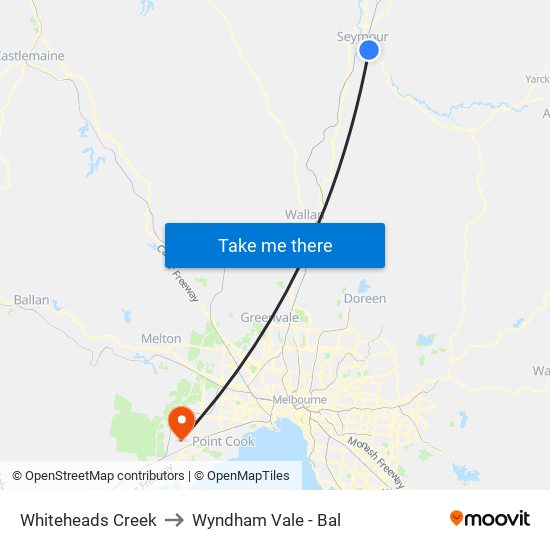 Whiteheads Creek to Wyndham Vale - Bal map