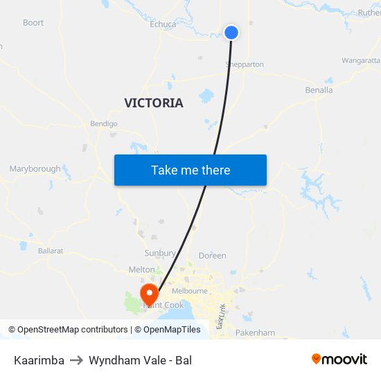 Kaarimba to Wyndham Vale - Bal map