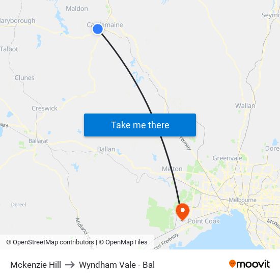 Mckenzie Hill to Wyndham Vale - Bal map