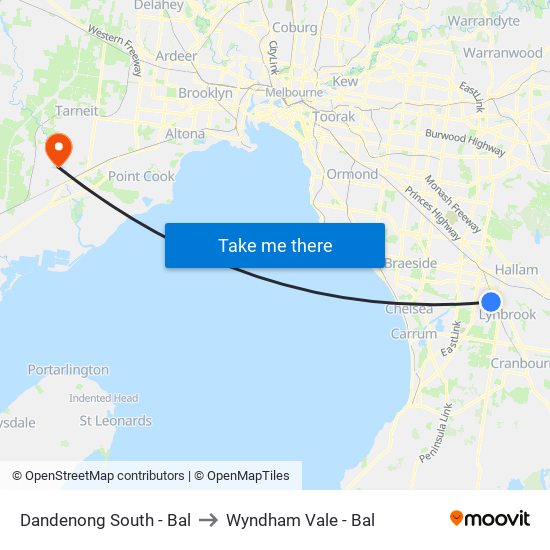 Dandenong South - Bal to Wyndham Vale - Bal map