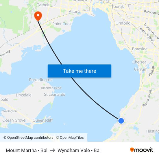 Mount Martha - Bal to Wyndham Vale - Bal map