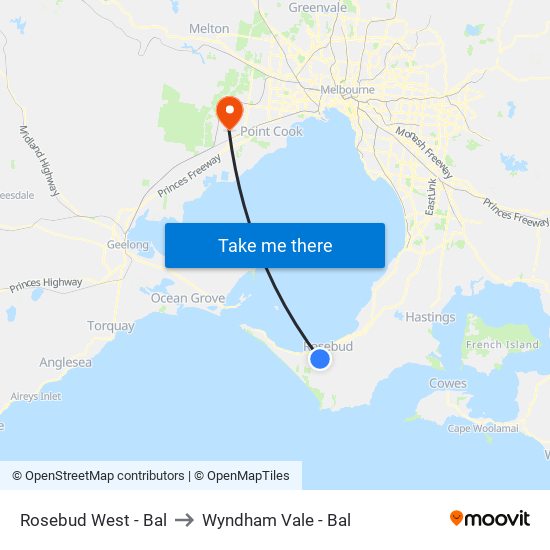 Rosebud West - Bal to Wyndham Vale - Bal map