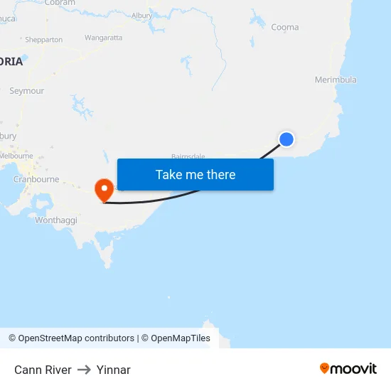 Cann River to Yinnar map