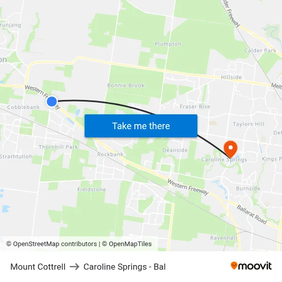Mount Cottrell to Caroline Springs - Bal map