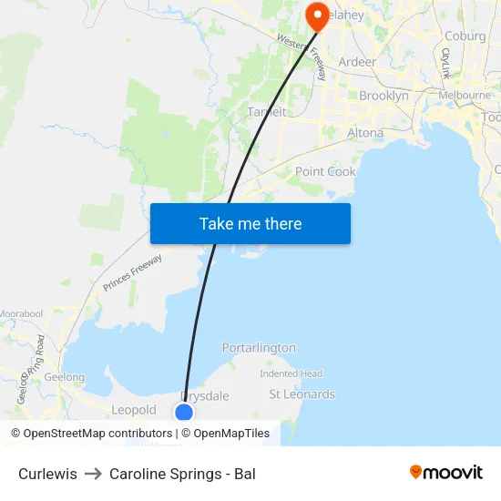 Curlewis to Caroline Springs - Bal map