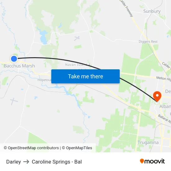 Darley to Caroline Springs - Bal map