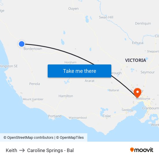 Keith to Caroline Springs - Bal map