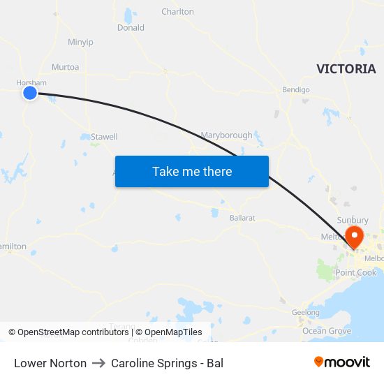 Lower Norton to Caroline Springs - Bal map