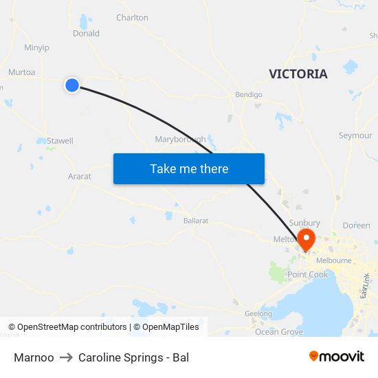 Marnoo to Caroline Springs - Bal map