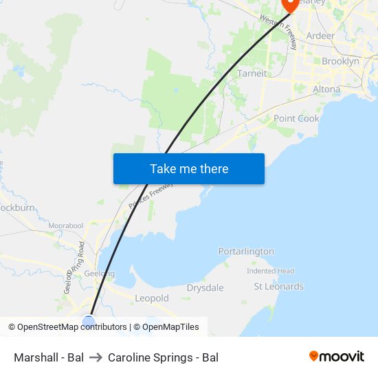 Marshall - Bal to Caroline Springs - Bal map