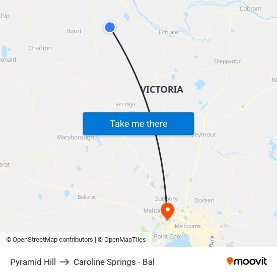 Pyramid Hill to Caroline Springs - Bal map