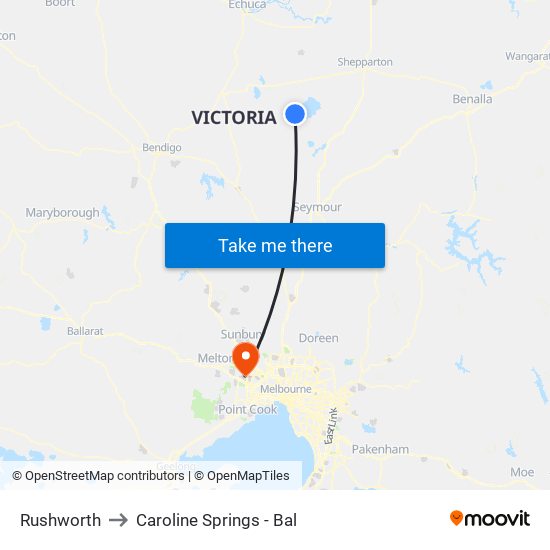 Rushworth to Caroline Springs - Bal map