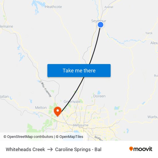 Whiteheads Creek to Caroline Springs - Bal map