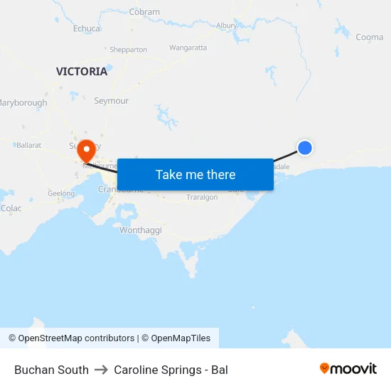 Buchan South to Caroline Springs - Bal map