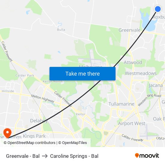 Greenvale - Bal to Caroline Springs - Bal map