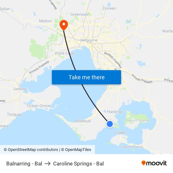 Balnarring - Bal to Caroline Springs - Bal map