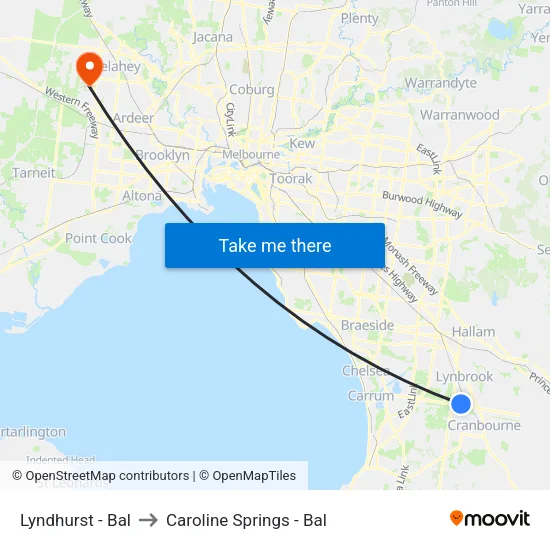 Lyndhurst - Bal to Caroline Springs - Bal map