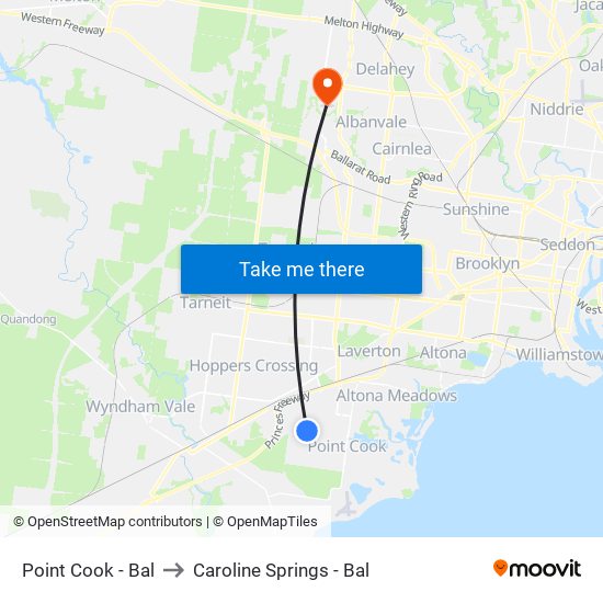 Point Cook - Bal to Caroline Springs - Bal map