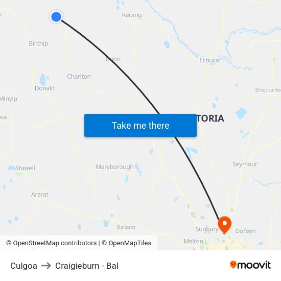 Culgoa to Craigieburn - Bal map