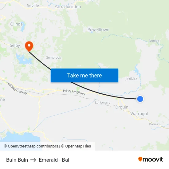 Buln Buln to Emerald - Bal map