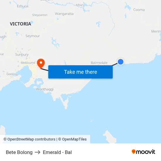 Bete Bolong to Emerald - Bal map