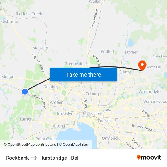 Rockbank to Hurstbridge - Bal map