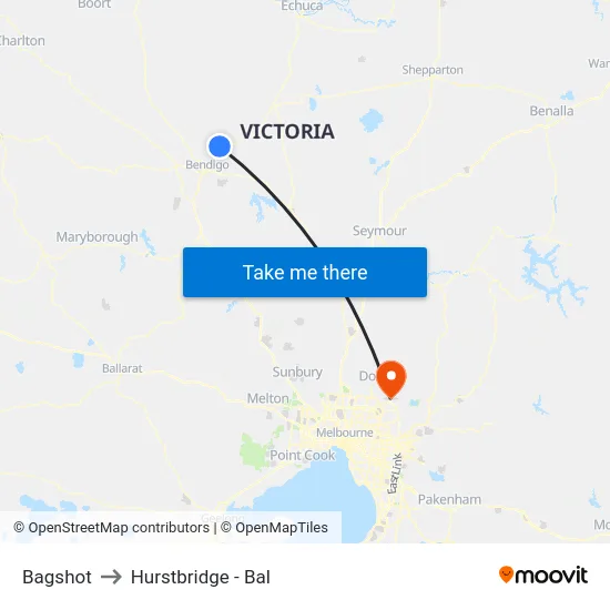 Bagshot to Hurstbridge - Bal map