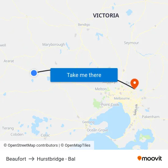 Beaufort to Hurstbridge - Bal map