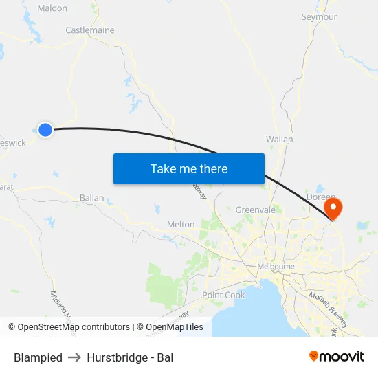 Blampied to Hurstbridge - Bal map