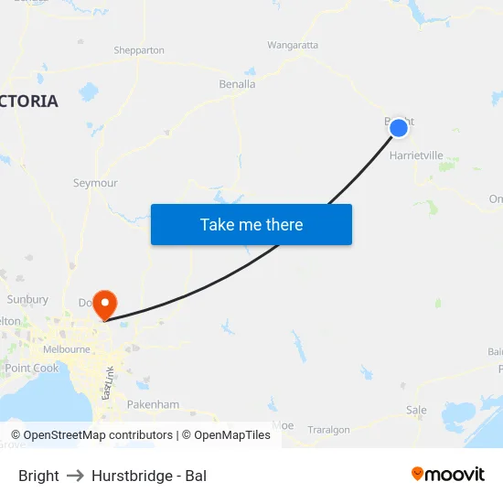 Bright to Hurstbridge - Bal map