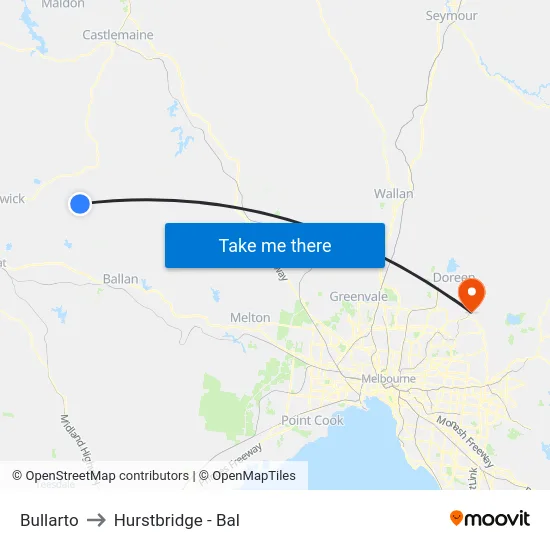 Bullarto to Hurstbridge - Bal map