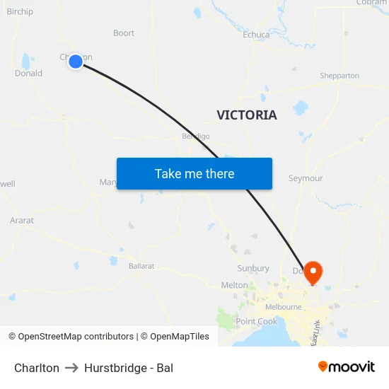 Charlton to Hurstbridge - Bal map