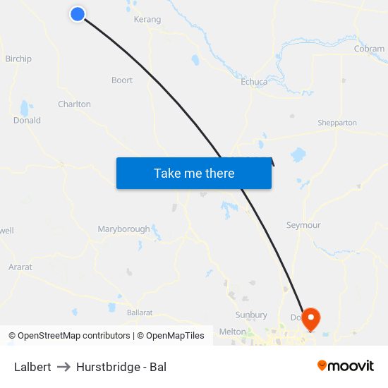 Lalbert to Hurstbridge - Bal map